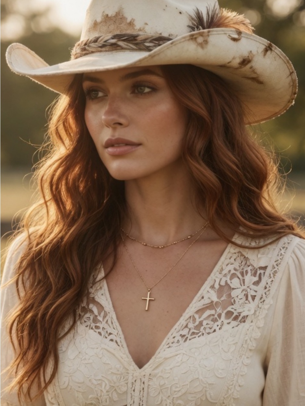 Free People Choker Cross Necklace layered gold delicate western boho chain drop